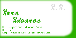 nora udvaros business card