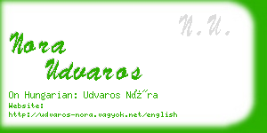 nora udvaros business card